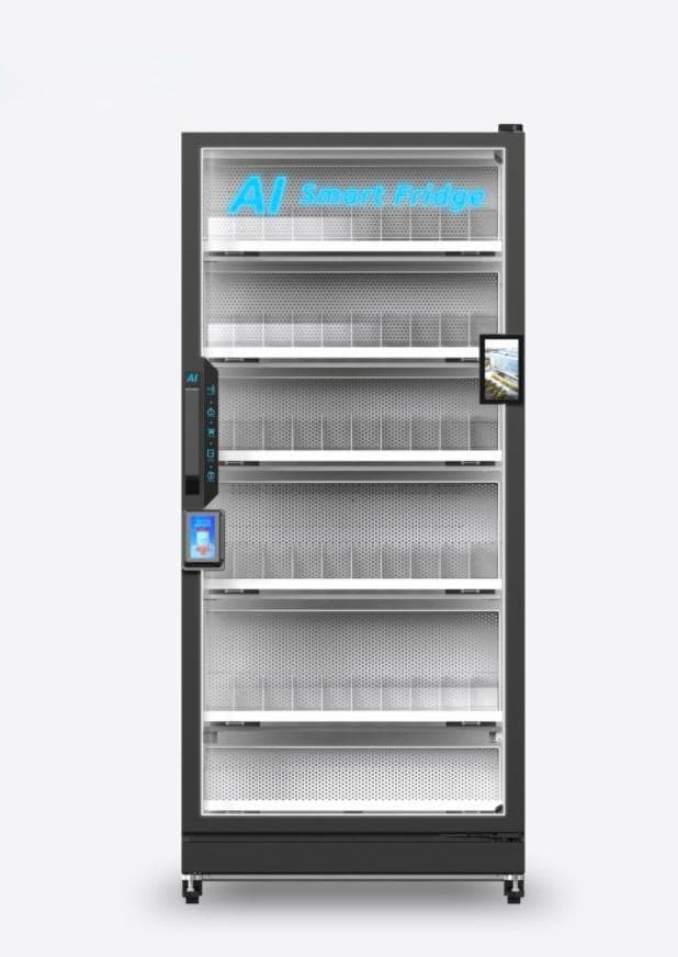 Front view of a Roma Vending smart fridge vending machine